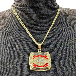 Washington <span class=keywords><strong>Redskins</strong></span> Championnat Collier Pendentif NFL Hip Hop Collier Fabricants En Gros - Product Image 3