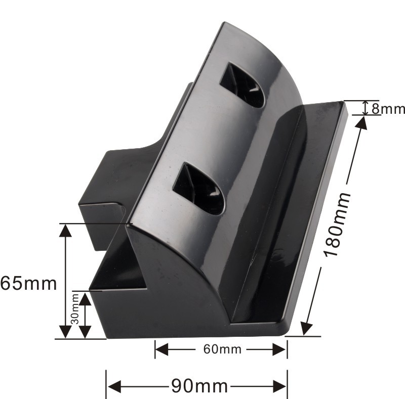 Robuste Noir Anti-uv ABS180mm Côté Court PV Support De Montage Solaire Spoiler Pour Toit Caravane Marine 2 pièces/ensemble