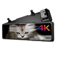 Caméra de tableau de bord populaire avec écran tactile 12 pouces, 4K 2160P, GPS, Wi-Fi, double objectif avant et caméra de recul 1080P intégrée au rétroviseur