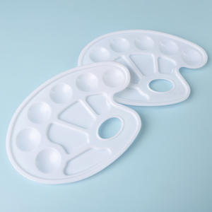 <span class=keywords><strong>Palette</strong></span> de peinture en plastique PP de couleur de forme de poisson à six yeux blanc personnalisé pour la peinture à l'huile d'aquarelle - Product Image 4