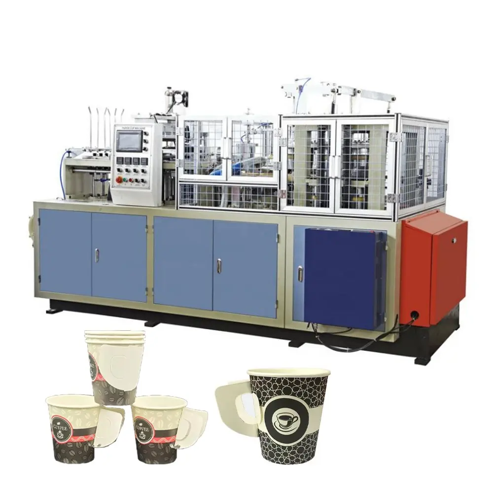 High Speed Fully Automatic Disposable 7oz Low Cost Manual Paper Coffee Cup Handle Fixing Machine