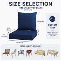 Coussins de mobilier d'extérieur imperméables et résistants à la décoloration, en mousse à mémoire de forme, pour canapé et chaise, pour la décoration intérieure