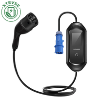 Nouvelle station de recharge de voiture électrique portable Type 2 16A/32A Courant réglable 3.5KW 7KW Chargeur EV monophasé AC IP54 3.67 pouces