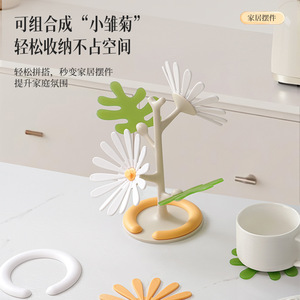 Daisy <b>Heat</b> Insulation Mat Flower Shape White And Yellow Anti Scalding Table <b>Coaster</b> For Kitchen Use - Product Image 4