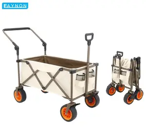 Eaynon Adjustable Folding Wagon Luggage Trolley Pull-Cart For Shopping And Camping
