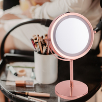 Table de maquillage professionnelle de bureau portable en gros, table de maquillage de beauté de table, miroir de maquillage personnalisé avec lumières LED