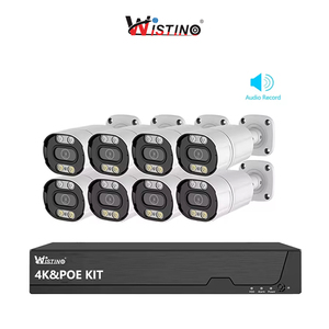 Wistino Tseye 8ch 4K Cámara Poe Visión nocturna colorida Audio unidireccional Cable <span class=keywords><strong>Lan</strong></span> impermeable Poe Nvr Kit Sistema CCTV - Product Image 1