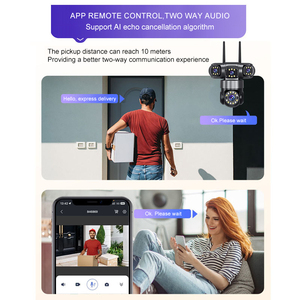 Không dây HD Wi-Fi Camera An Ninh với bốn ống kính bốn màn hình PTZ 8MP màn hình toàn cảnh xem CCTV Mạng Camera - Product Image 5