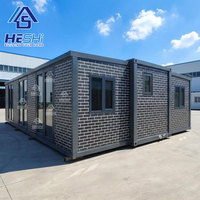 Maison préfabriquée de luxe prête à l'emploi en conteneur extensible 20 pieds 40 pieds, Bungalow, Cuisine préfabriquée, Maison portable