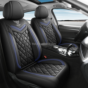 Coprisedili Auto in Pelle Nera Blu alla Moda, Copertura Completa, Morbidi, Traspiranti, Antimacchia per <span class=keywords><strong>Renault</strong></span> <span class=keywords><strong>Clio</strong></span> Megane Captur Koleos Arkana - Product Image 1
