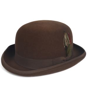 Chapeaux melon formels en feutre de laine rigide pour hommes et femmes, chapeau derby, chapeau fedora d'église - Product Image 4