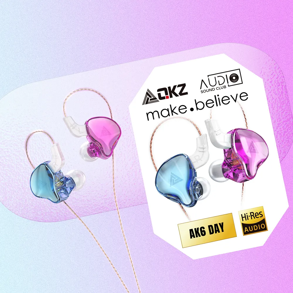 QKZ-écouteurs pour le sport AK6 jour, oreillettes personnalisées bon marché, pour samsung xiaomi, vivo, oppo, tablette pc, imitation cristal, diaphragme