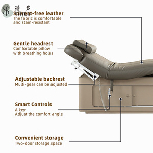 Lit de <span class=keywords><strong>massage</strong></span> moderne en acier inoxydable à température constante avec revêtement en cuir PU, multifonctionnel pour soins du visage, extensions de cils, tatouage, salon, <span class=keywords><strong>spa</strong></span>, domicile - Product Image 6