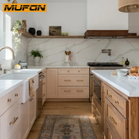 Meubles de cuisine australiens : îlot, armoires en chêne blanc massif, style Shaker, ensembles complets, designs Cucina Completa