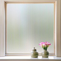Reeded Glass Fenster folie 3D Abnehmbares Fenster Datenschutz folie Wärme kontrolle Sun Blocking Static Cling für Badezimmer Wohnzimmer