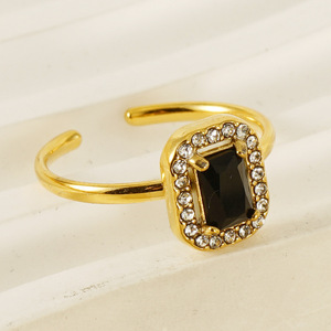 Zogxin Geometric Square <b>Adjustable</b> <b>Ring</b> With Pave Setting For Women Fashion Jewelry Gift - Product Image 3
