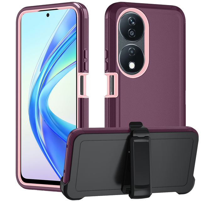 3 in 1 Holster Defender Case Cell Phone Case for Honor X7 BX7 AX 7 Heavy Duty Shockproof Full Body Women Man Protective Cover