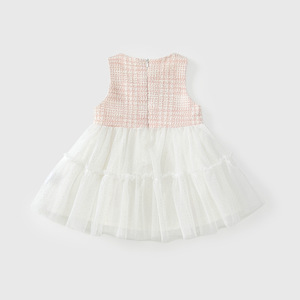 Robe de soirée en dentelle à deux pièces pour filles, style tutu, rose clair, manches longues avec décoration de perles, vêtements pour enfants, fille - Product Image 3