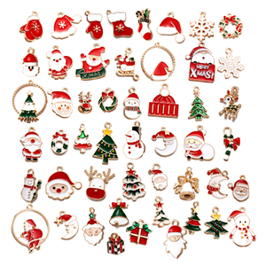 Enamel <strong>Christmas</strong> Trees Santa Claus Snowman <strong>Charms</strong> DIY for Earrings Bracelets Pendants Making DIY Jewelry Accessories W295 - Product Image 1