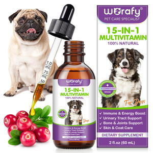 Worafy 15 en 1 Multivitamin Energy Boos Suplemento para mascotas Gotas de soporte para el tracto urinario Mejorar su piel Gotas multivitamínicas - Product Image 1