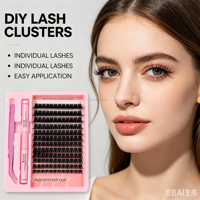 Extensions de cils en grappes aspect naturel, personnalisées, 8-18mm, assorties, pour Cosplay