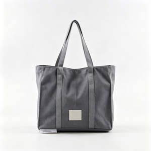 Customized Plain <b>canvas</b> tote bag, Khaki <b>canvas</b> tote, Solid tan shoulder tote, Large casual <b>canvas</b> <b>handbag</b> - Product Image 2