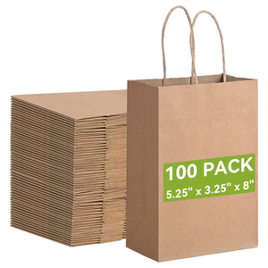 Bolsas de Papel Kraft Grandes con Asa para Llevar Comida, Café y Comida Rápida, Personalizadas con Material Reciclado para Restaurantes - Product Image 1
