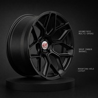 Nouvelle jante en alliage d'aluminium forgé à 10 branches, finition noir mat, certifiée DOT, logo personnalisé, jante de voiture 16-22 pouces 5x114.3