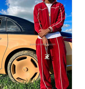 Setelan pakaian olahraga kustom pria, 2 potong reflektif, ukuran besar, setelan keringat, pakaian olahraga untuk pria - Product Image 1