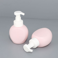 Botol pompa hewan peliharaan, botol busa sampo Lotion cuci tangan kosong putih Pink dengan pompa penyemprot 300ml