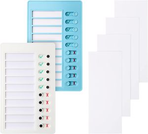 Tableau des tâches ménagères réutilisable et portable en plastique, tableau <span class=keywords><strong>de</strong></span> routine coulissant, tableau <span class=keywords><strong>de</strong></span> liste <span class=keywords><strong>de</strong></span> tâches quotidiennes avec couleurs - Product Image 1