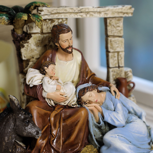 Statue Religiose Cattoliche in Resina, Ornamento della Sacra Famiglia, Figurina <span class=keywords><strong>del</strong></span> Presepe, 18cm di Altezza - Product Image 3