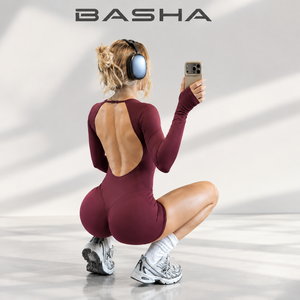 BASHAsports Tuta da Yoga Senza Cuciture con Logo Personalizzato per Donne, Manica Lunga, Asciugatura Rapida - Product Image 1