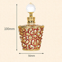 Flacon compte-gouttes coloré de parfum d'essence de Dubai de style arabe du Moyen-Orient en métal cosmétique de luxe personnalisé flacon vide d'huile essentielle