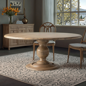 Bàn ăn bằng gỗ cao cấp thủ công sang trọng cổ đồ nội thất trong nhà vòng bàn ăn - Product Image 5