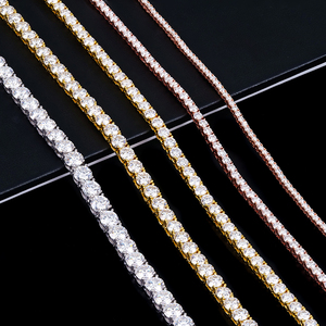 Collar de moissanita de corte brillante redondo certificado por GRA de lujo, cadena de eslabones de plata 925 para hombres y mujeres, joyería de cadena de eslabones estilo hip hop. - Product Image 3