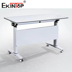 Sinonis Portable Simple Movable <b>Foldable</b> School Meeting Conference Training Computer Study <b>Table</b> <b>Desk</b> with Wheels - Product Image 1