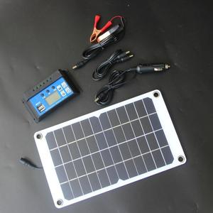 มาซูโยชิ มิตสึ 10W 12V เครื่องชาร์จพลังงานแสงอาทิตย์แบบโมโนคริสตัลไลน์กึ่งยืดหยุ่นพร้อมคลิปชาร์จในรถยนต์ - Product Image 1