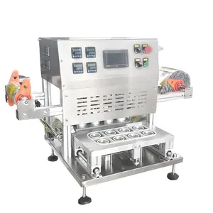 Halbautomat ische 4-Tassen-Versiegelungsmaschine Tofu-Boxen Sealer Milk Cup Sealing Machine