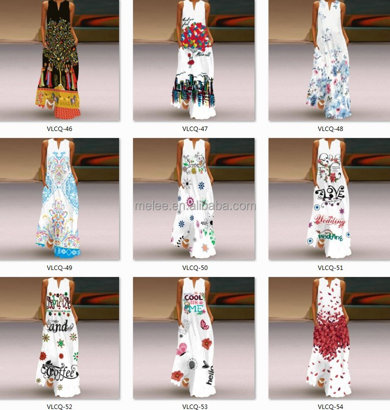 Y208071 good quality summer New women fashion print dress round neck pocket short sleeves dresses