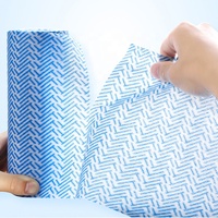 Lingettes de nettoyage en microfibre de bambou 100% jetables personnalisées, chiffon à vaisselle écologique à motif de vague, échantillon gratuit de cuisine disponible