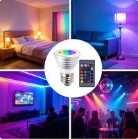 Lampe de sol résidentielle, ampoule LED créative, objets culturels de collection, projecteur télécommandé, plafonnier E27 RGB