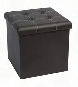 Offre Spéciale Cube Salon Boîte Pliante Rangements Meubles En Cuir Pliant Stockage Pouf