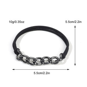 MIO mode torsion chaîne en métal élastique bandeau de cheveux queue de cheval décoration caoutchouc cheveux cravates corde pour femmes cheveux accessoires Bracelet - Product Image 6