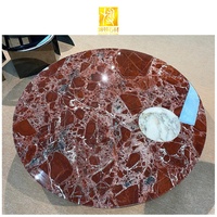 Comptoir de café en marbre rouge naturel, design moderne pour salon, hôtel, pierre polie de luxe BOTON STONE