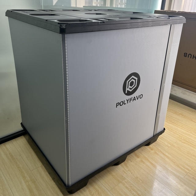 Durable Smart Collapsible Plastic Crate Nestable Stackable Lining Pack Divide Gaylord Reusable Packaging Sleeve Box Solid Style