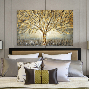 Poster e Stampe di Dipinto a Olio <span class=keywords><strong>Albero</strong></span> <span class=keywords><strong>della</strong></span> <span class=keywords><strong>Vita</strong></span> Dorato su Tela Quadri di Arte Astratta Arte Murale Moderna per Decorazione Soggiorno di Casa - Product Image 6
