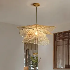 Orientalisches Kleid Anhängerlampen modern handgefertigt Bambus und Rattan Lampen für Wohnzimmer Schlafzimmer Lernen Esszimmer Tisch Kronleuchter