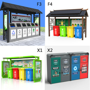Station de recyclage extérieure en acier inoxydable pour le tri des déchets à usage communautaire - Product Image 4