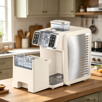Machine à glaçons électrique 2-en-1 de comptoir, compresseur 150W, autonettoyante, portable, pour la maison, avec bouteille en plastique